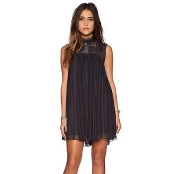 Free People Penny Georgette Babylon Dress in Deep Navy Combo Size XS Retail $148 - Picture 1 of 7